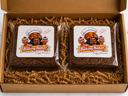 Brownie Box: 4 Large Classic Fudgy Brownies